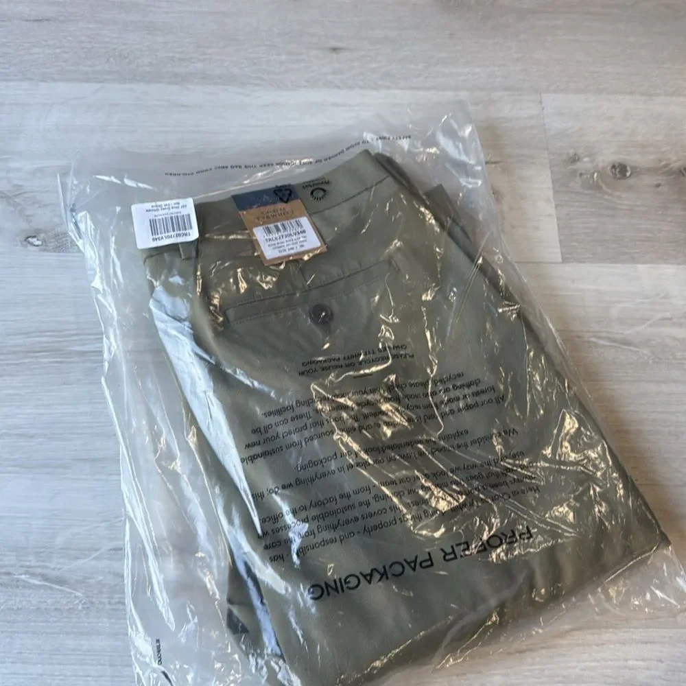 Charles‎ TYRWHITT extra slim fit Ultimate Non-Iron Chinos Olive Green 34x30 Nwt